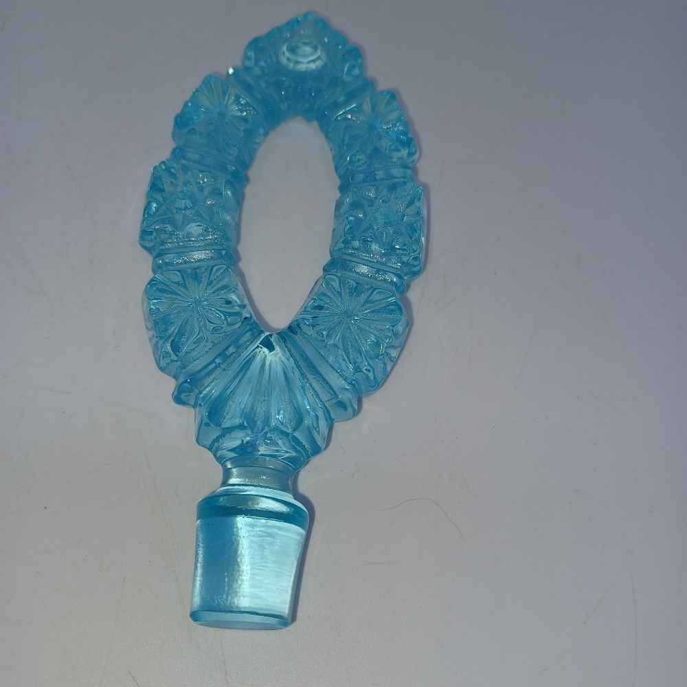 Vintage Fenton Light Blue Carnival Glass Perfume Stopper